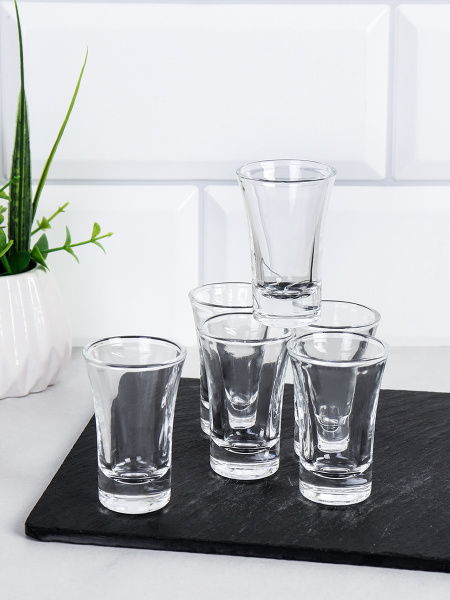 Стопка 6 штук 19 мл Круг / HY1002 /уп 48/