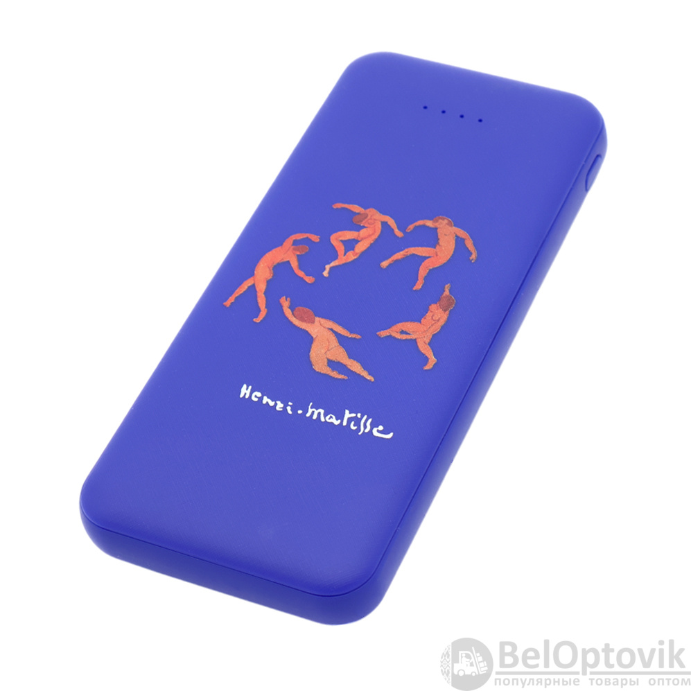 Внешний аккумулятор Arrida 5000mAh, с покрытием Baby skin, синий