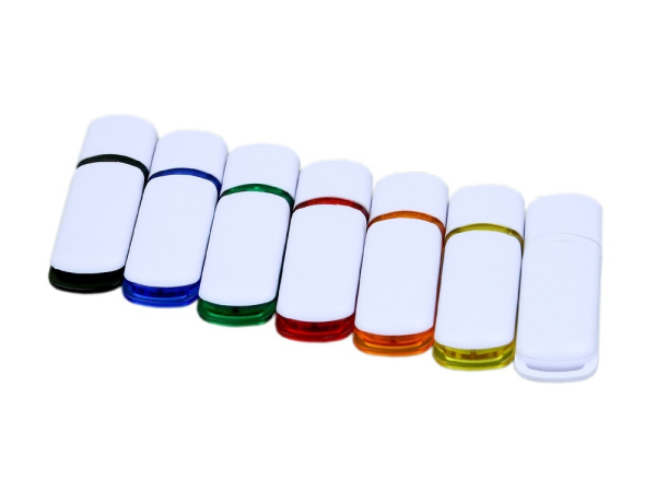 USB 3.0- флешка на 128 Гб с цветными вставками, Размер 128ГБ, Цвет белый/красный