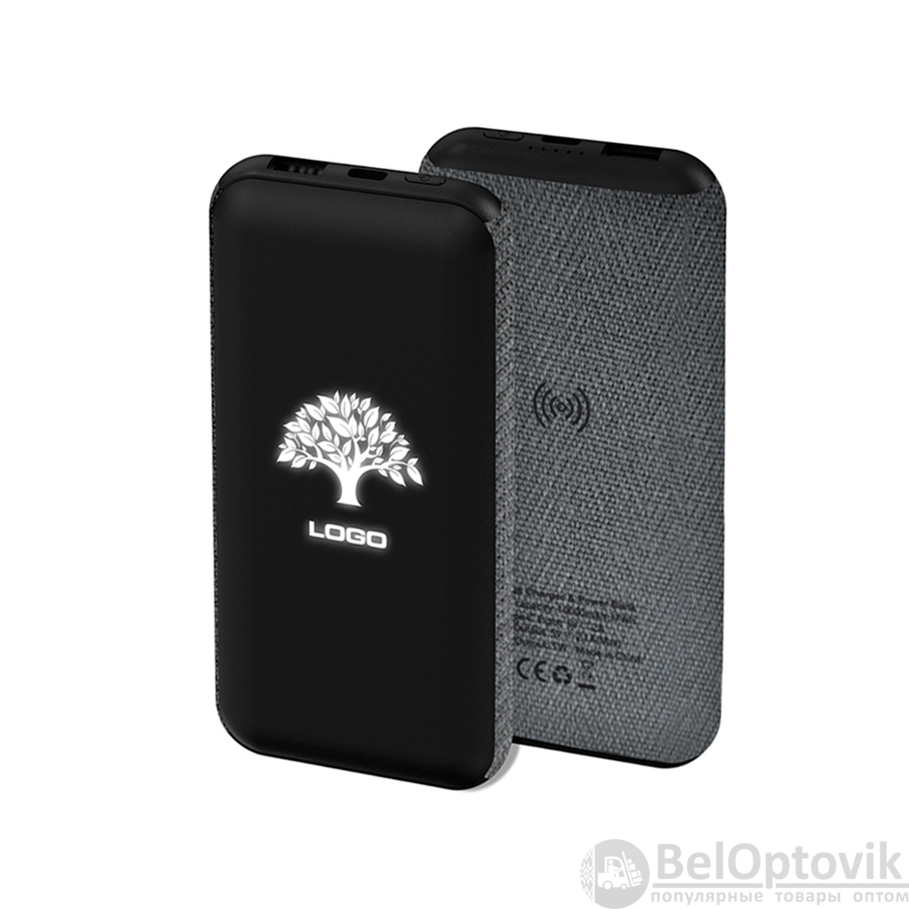 Внешний аккумулятор Stormoway, 10000 mAh с беспроводной зарядкой, черный