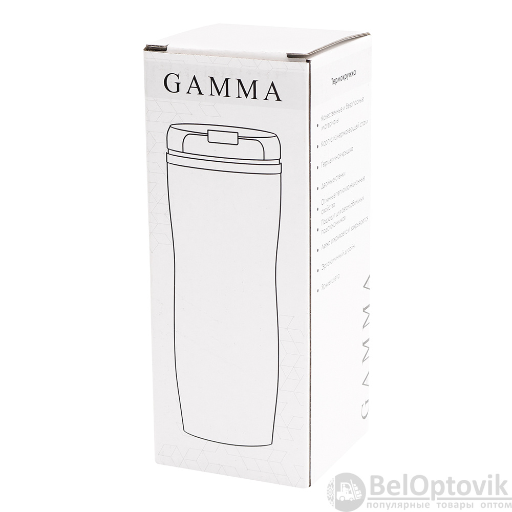 Термокружка Gamma, матовый, белый