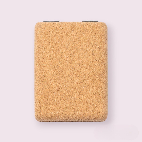 Карманное складное зеркало из натуральной пробки SANTIS, бежевый