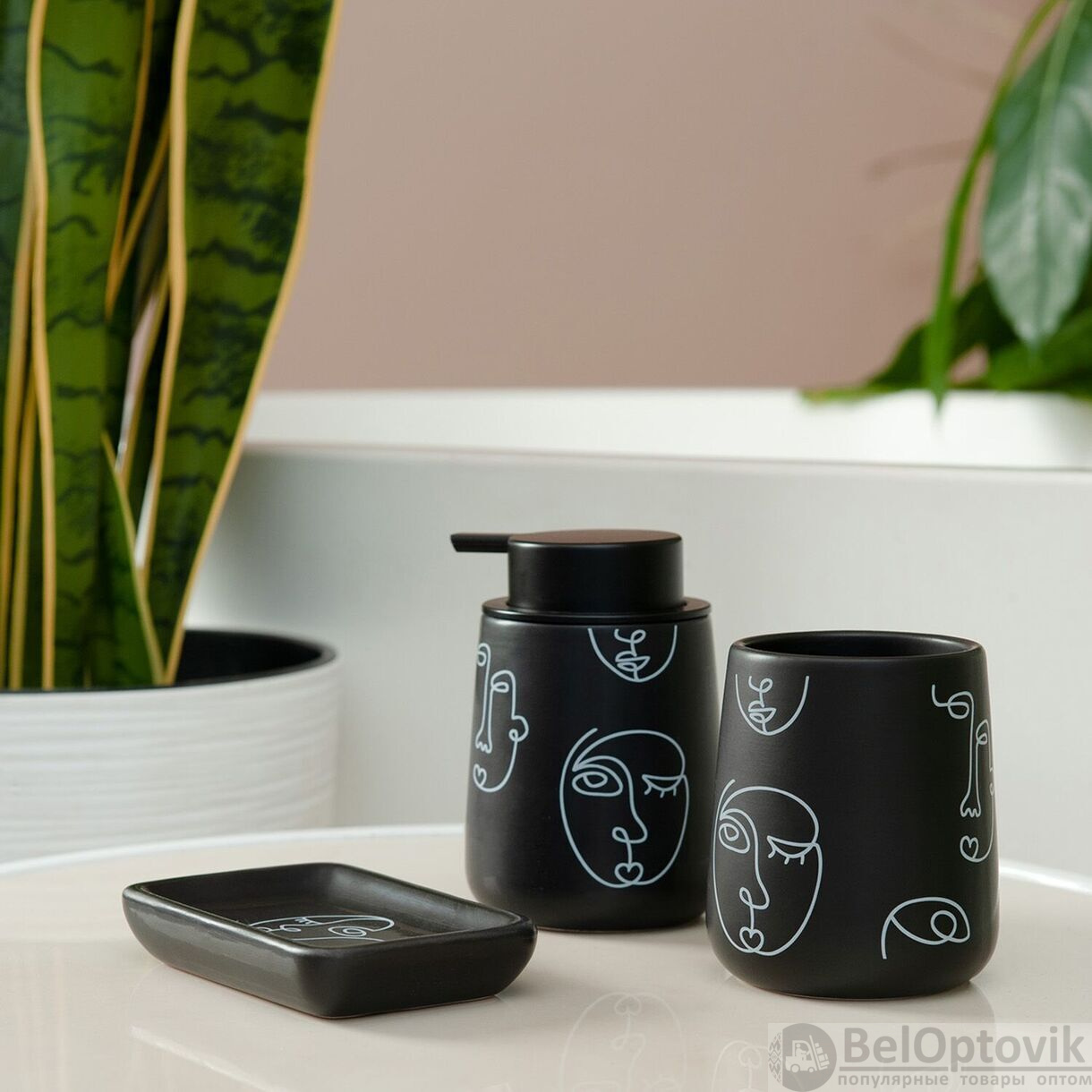 Стакан для ванной Анри, керамика, 9x9x10,5см  FRESH CODE