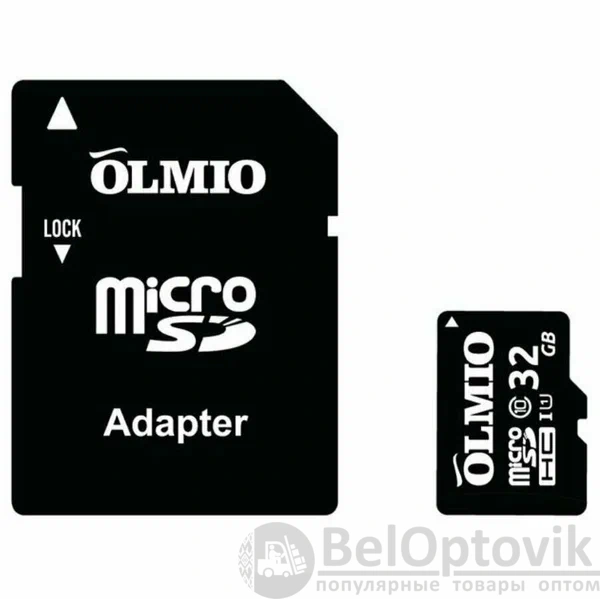 Карта памяти microSDHC 32GB Class 10 UHS-I, c адаптером, OLMIO