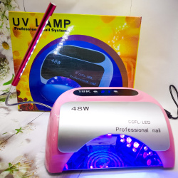 Гибридная лампа для маникюра Professional Nail 48 W CCFL+LED Розовый корпус