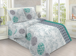Постельное белье, бязь Комплект 1,5 спальный (147*215 см; 150*215 см; 70*70 см - 2 шт) "Бамбук" Живые фотографии внутри