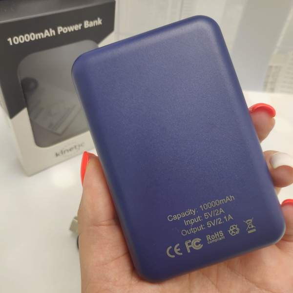 Портативное зарядное устройство Power Bank 10 000 mAh Kinetic, с индикатором заряда