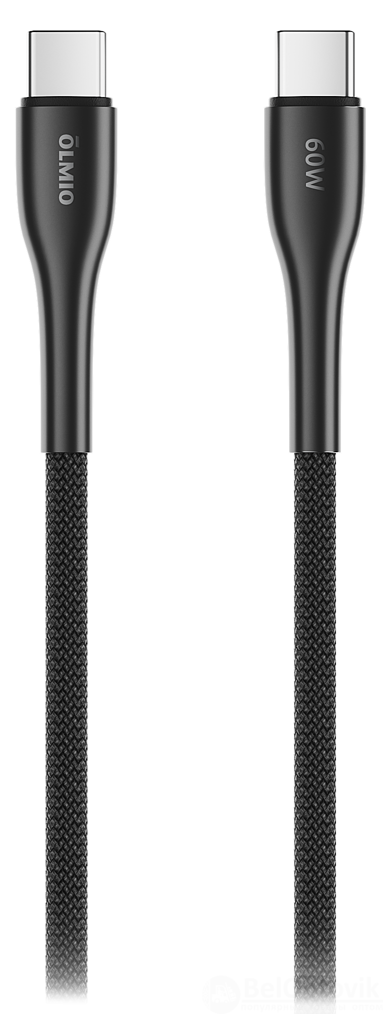 Кабель STYLE, Type-C - Type-C, USB2.0, 1.2м, черный, OLMIO