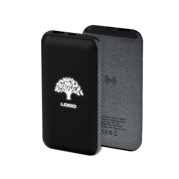 Внешний аккумулятор Power Bank Stormoway 10000 mAh с беспроводной зарядкой с покрытием из экокожи / Портативное зарядное устройство / Повербанк