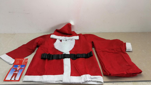 Костюм Санты детский (штанишки, рубашка, пояс, колпак, борода) 3-6 лет