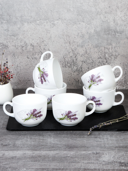 Кружка 6 штук 220 мл Чашка чайная CB210 (7131) /уп 12/ Лаванда