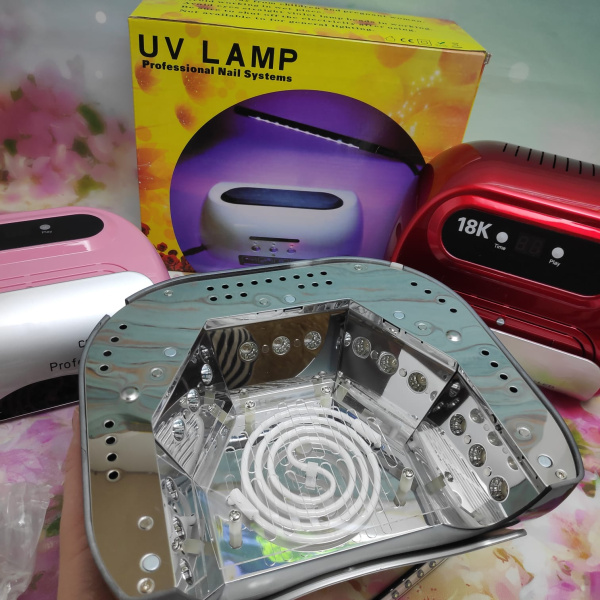 Гибридная лампа для маникюра Professional Nail 48 W CCFL+LED Красный корпус