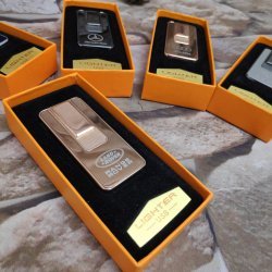 Электроимпульсная зажигалка-брелок с эмблемой и сменным нагревательным элементом Lighter Classic Fashionable Range Rover, Розовое золото