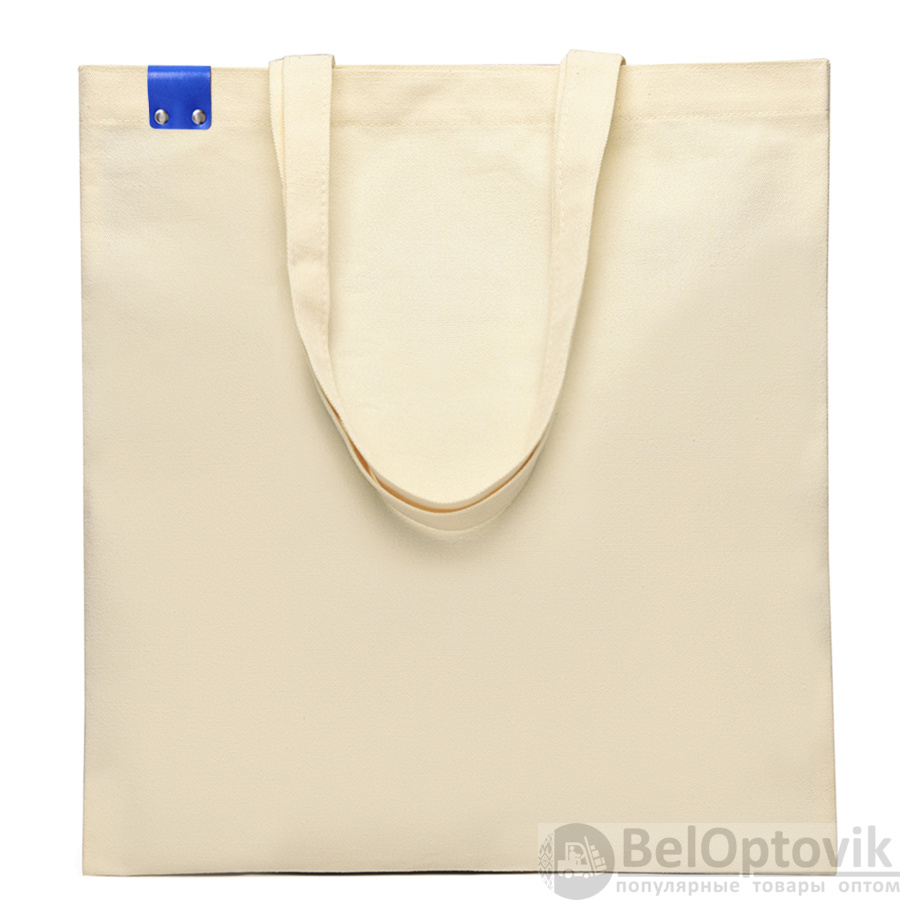 Сумка для покупок IVORY 325 г/м² с PU нашивкой, синий