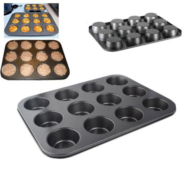 Форма для выпечки кексов и капкейков 12 ячеек 35х26 см / d-6;;h-3 / PC-12G /уп 60/ 0.353/ ПРОМО АКЦИЯ