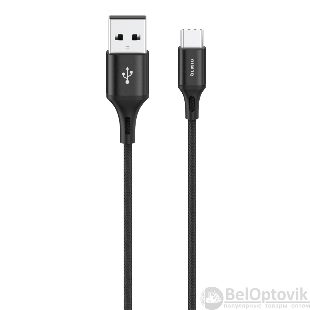 Кабель BASIC, USB 2.0 - Type-C, 1.2м, 2.1A, черный, OLMIO