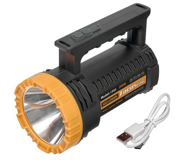 FOCUSray 1343 акку 2400 mAH WHITE LASER 500 люмен USB кабель, шт