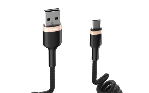 Кабель SPRING, USB 2.0 - Type-C, 1.5м, 3A, OLMIO