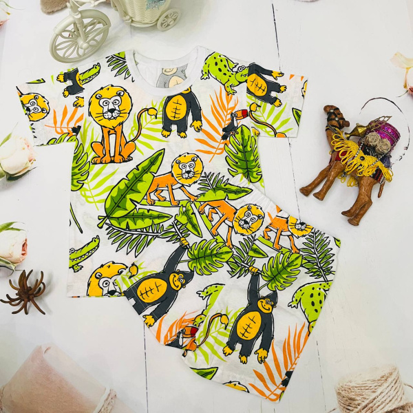 Комплект одежды для девочки из 2 предметов (фуфайка, шорты) Bebika, натуральный хлопок (20/11-18)