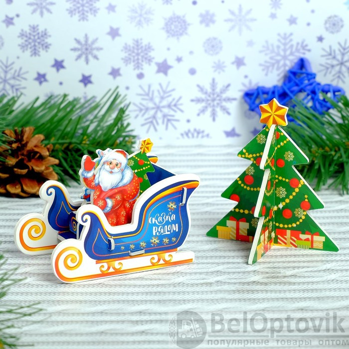 Конструктор фигурки&amp;quot;Сани Деда мороза&amp;quot; 3Д   3564572