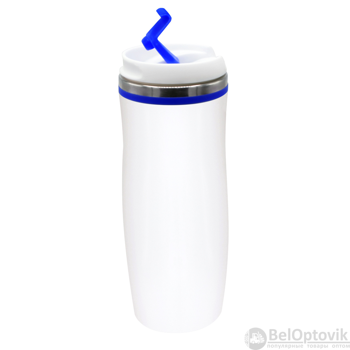Термокружка Latte, бело-синий