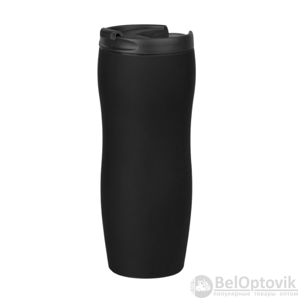 Термокружка с двойной стенкой Softoccino, черная-S