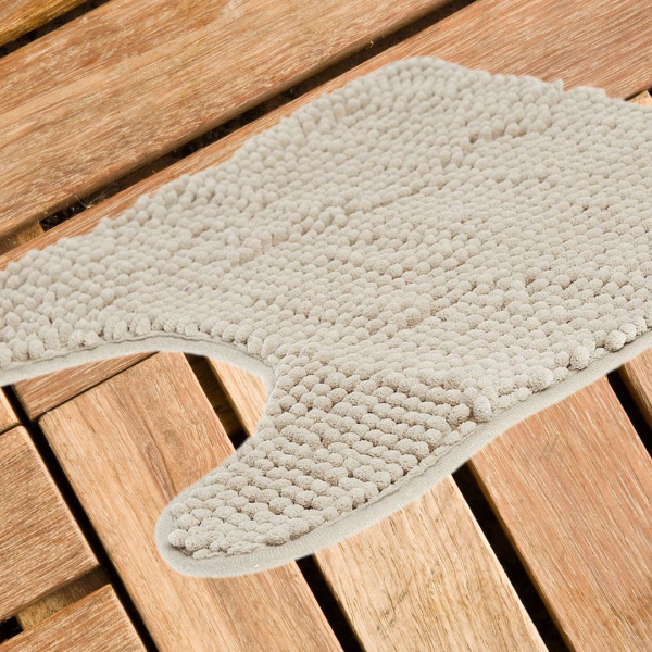 Коврик для туалета из микрофибры "Шенилл" в рулоне 45*45 см бежевый