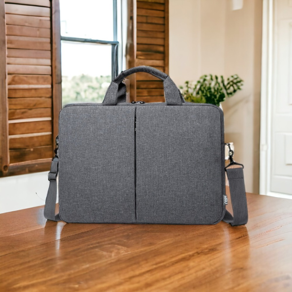Сумка для ноутбука 15.6 Elegance, серая / Крепление для чемодана, застежка на липучке, утолщенная стенка в кармане