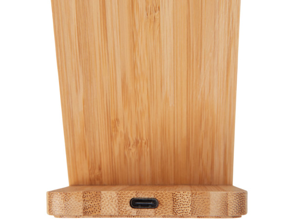 Беспроводное зарядное устройство 2-в-1 с подсветкой лого «Reedia S4», 15 Вт, Цвет черный/натуральный