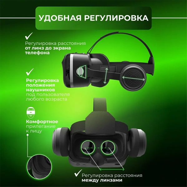 Очки виртуальной реальности VMR600E Universe для смартфона 4-7" + встроенные проводные наушники