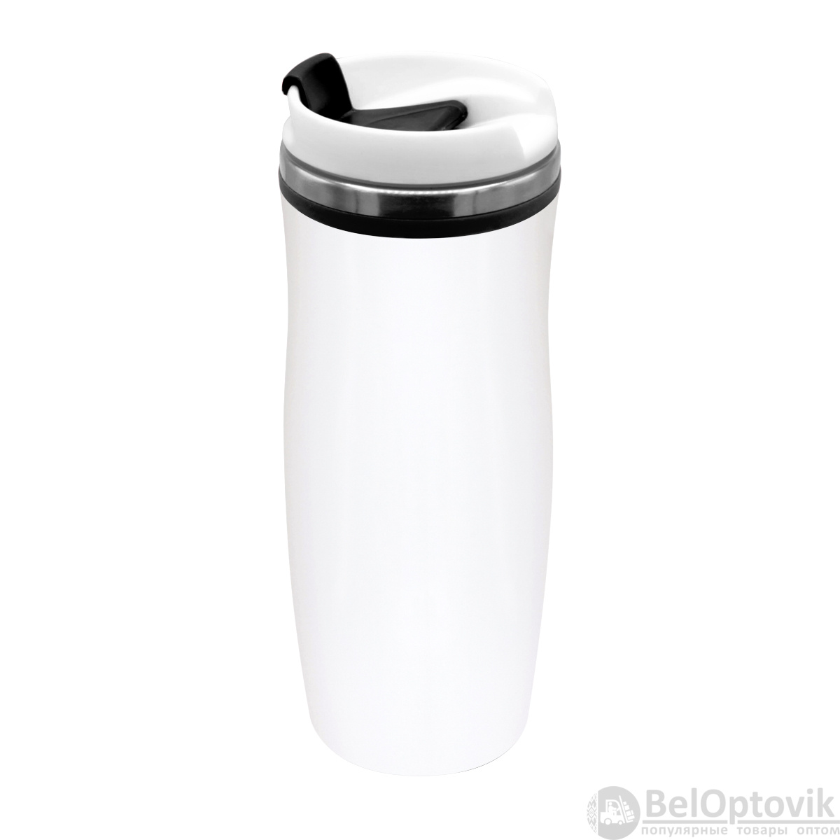 Термокружка Latte, бело-черный