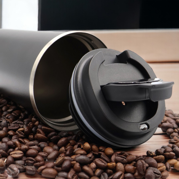 Термокружка Andy с дисплеем, 510 мл, черная