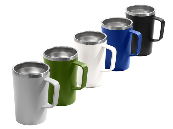 Стальная кружка с двойными стенками и порошковым покрытием «Tibet», Цвет хаки