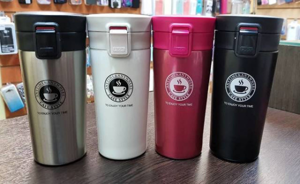 Термокружка из нержавеющей стали с сеточкой Creative cafe style 350 мл