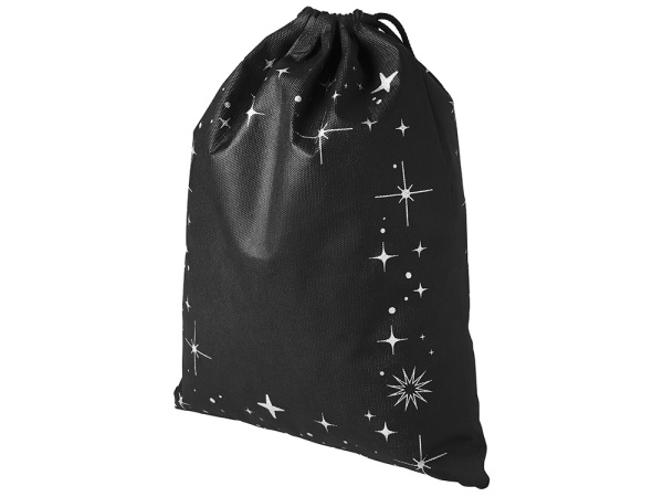 Мешок из спанбонда с новогодним дизайном «Twinkle», Цвет черный