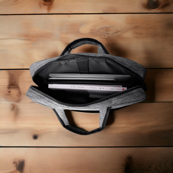 Сумка для ноутбука 15.6" GrayBag, серый / Крепление для чемодана,  уплотненное дно