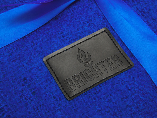 Плед акриловый «Mohair» с патчем, Цвет синий