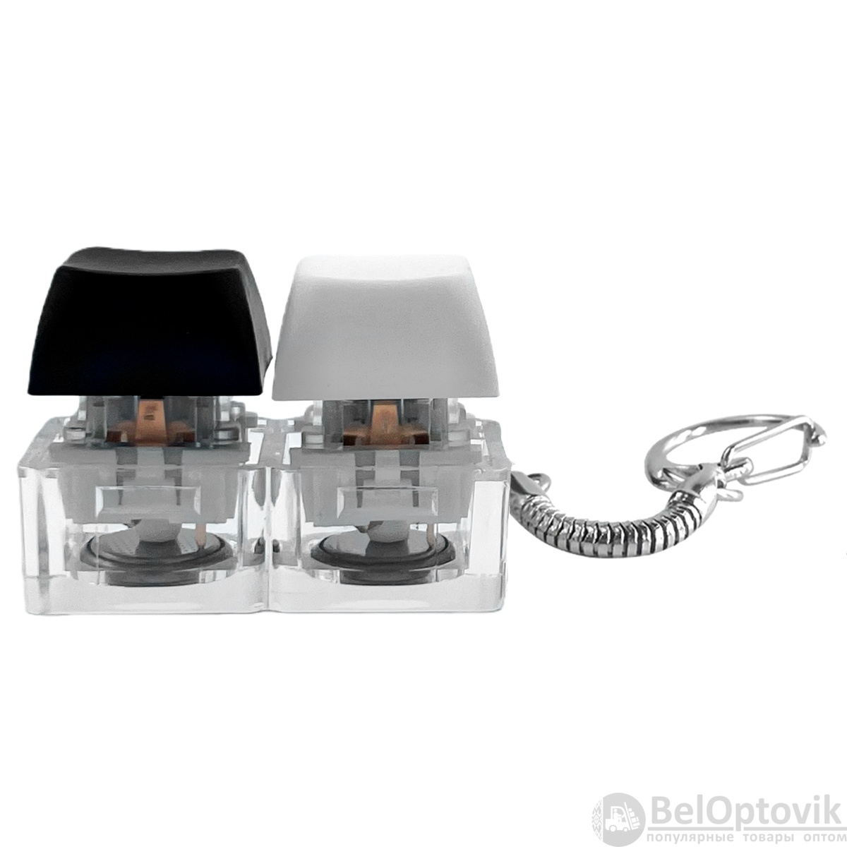Брелок KeyDuo с LED подсветкой, чёрно-белый