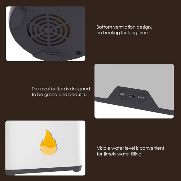 Аромадиффузор - ночник с эффектом пламени Flame Humidifier SL-168 с пультом ДУ