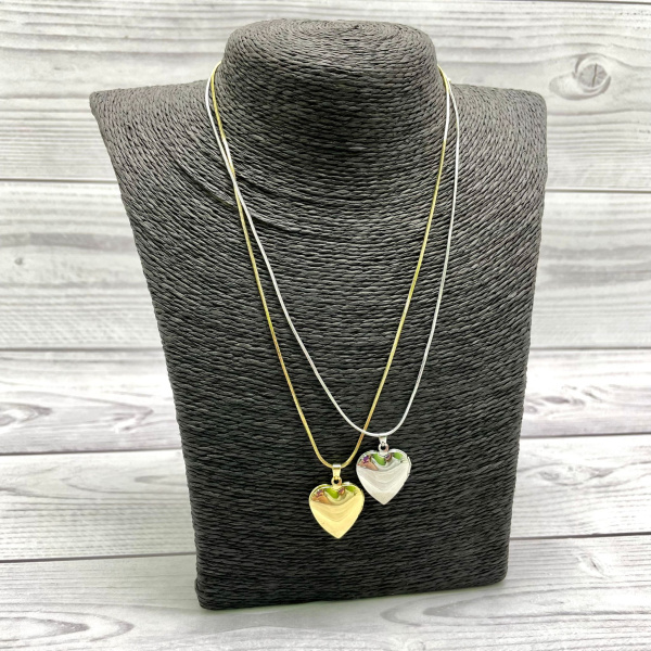 Бижутерия кулон - тайник Сердце на цепочке,  2 см