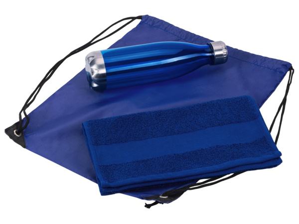 Спортивный набор с бутылкой и полотенцем «Beginner», Цвет синий
