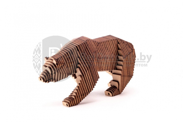 Деревянный конструктор Медведь UNIWOOD