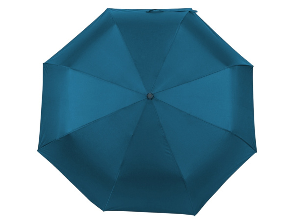 Зонт-полуавтомат складной «Roof» с куполом из переработанного пластика, Цвет морская волна