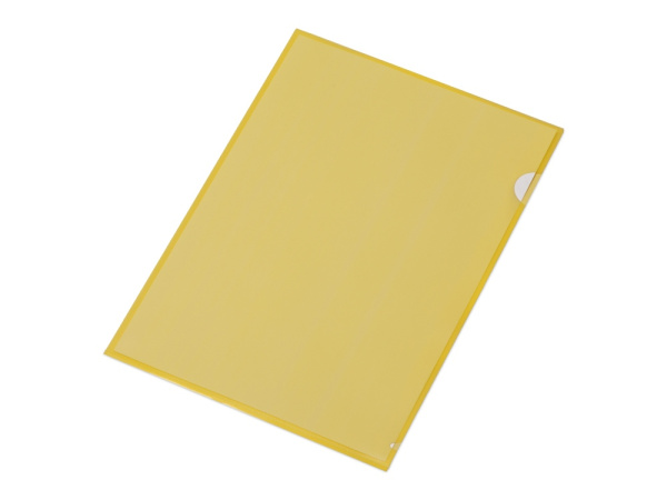 Папка-уголок А4, глянцевая, Цвет желтый прозрачный