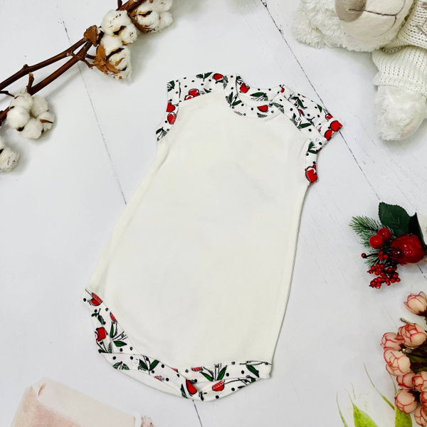 Полукомбинезон - боди из натурального хлопка для новорожденного Bebika (20/18-8)