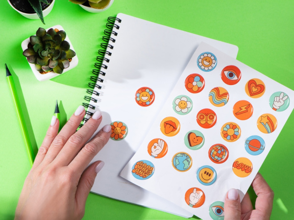 Сет объемных стикеров из эпоксидной смолы, Размер А5, Цвет белый