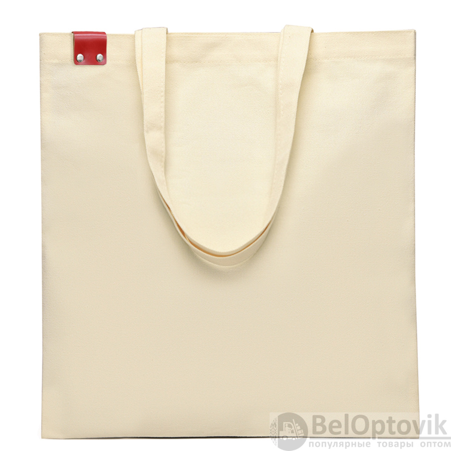 Сумка для покупок IVORY 325 г/м² с PU нашивкой, красный