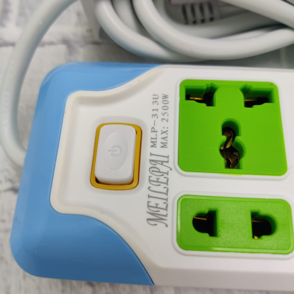 Сетевой удлинитель Евро EU-5 Power Meilepai 2USB (max 2500W)