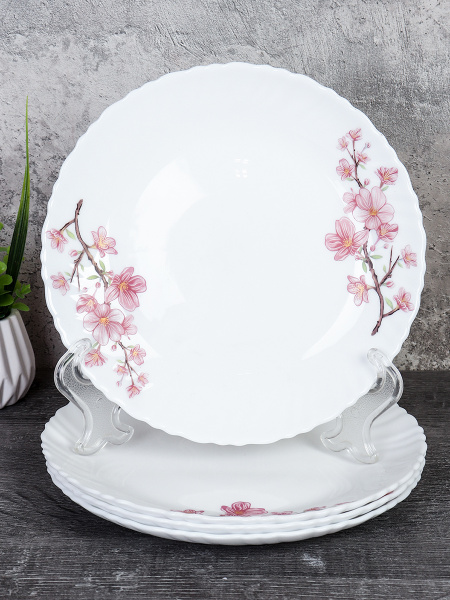 Набор тарелок 4 штуки 190 мм / LHP-75XN (7196) /уп 18/ Сакура /