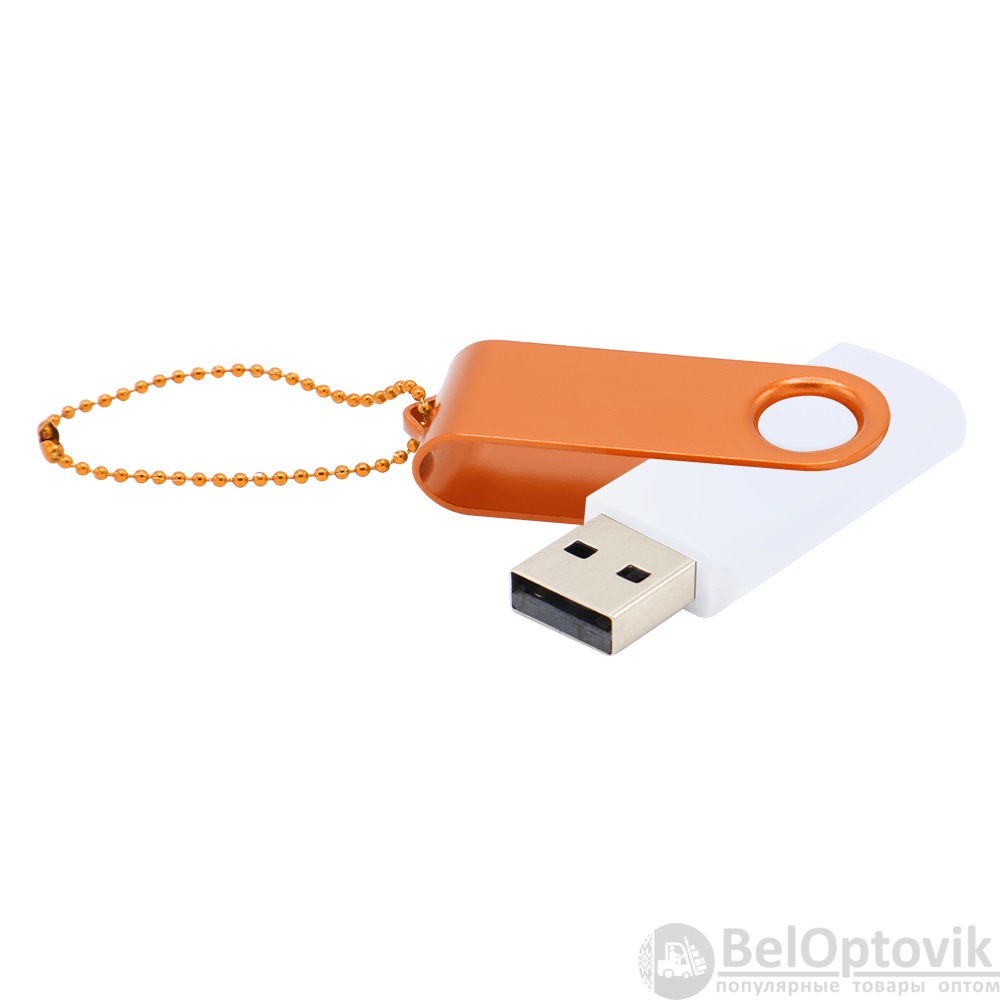 Флешка Designer To Go 2.0 USB 16Gb, белый/оранжевый